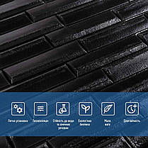 3D панель самоклеюча кладка чорна 700х770х7мм (038) SW-00000303, фото 4