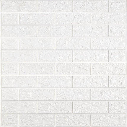 3D панель самоклеюча цегла Білий Матовий 700х770х5мм (001-5M) SW-00000587, фото 1