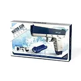 Водяний пістолет акумуляторний електричний Water Gun Glock з 2 обоймами для води Синій, фото 11