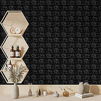 3D панель самоклеюча цегла Чорна 700х770х3мм (019-3) SW-00000584, фото 5