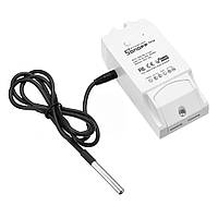 Беспроводной Wi-Fi выключатель Sonoff TH-10 + Датчик температуры DS18B20 Белый SX, код: 7541987