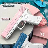 Водяний пістолет акумуляторний електричний Water Gun Glock з 2 обоймами для води Рожевий, фото 5