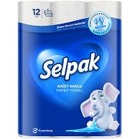 Бумажные полотенца Selpak 3 слоя 80 отрывов 12 рулонов (8690530125001)