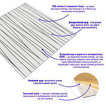 Самоклеюча 3D панель цегла срібні стрічки 700х700х5мм (441) SW-00001185, фото 2
