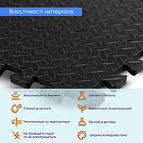Підлога пазл - модульне покриття для підлоги чорне 600x600x10мм (МР15) SW-00001169, фото 5
