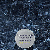 Декоративна ПВХ плита чорний мармур 600*600*3mm (S) SW-00001625, фото 5