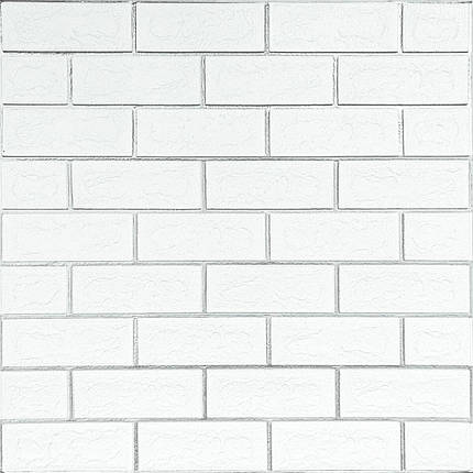 Панель стінова 70*70cm*5mm біла цегла зі сріблом (D) SW-00001502, фото 1