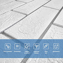 Панель стінова 70*70cm*5mm біла цегла зі сріблом (D) SW-00001502, фото 4