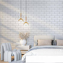 Панель стінова 70*70cm*5mm біла цегла зі сріблом (D) SW-00001502, фото 5