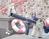 Акумуляторний водяний автомат електричний з прицілом Water Gun M416 синій, фото 7