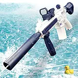 Акумуляторний водяний автомат електричний з прицілом Water Gun M416 синій, фото 10