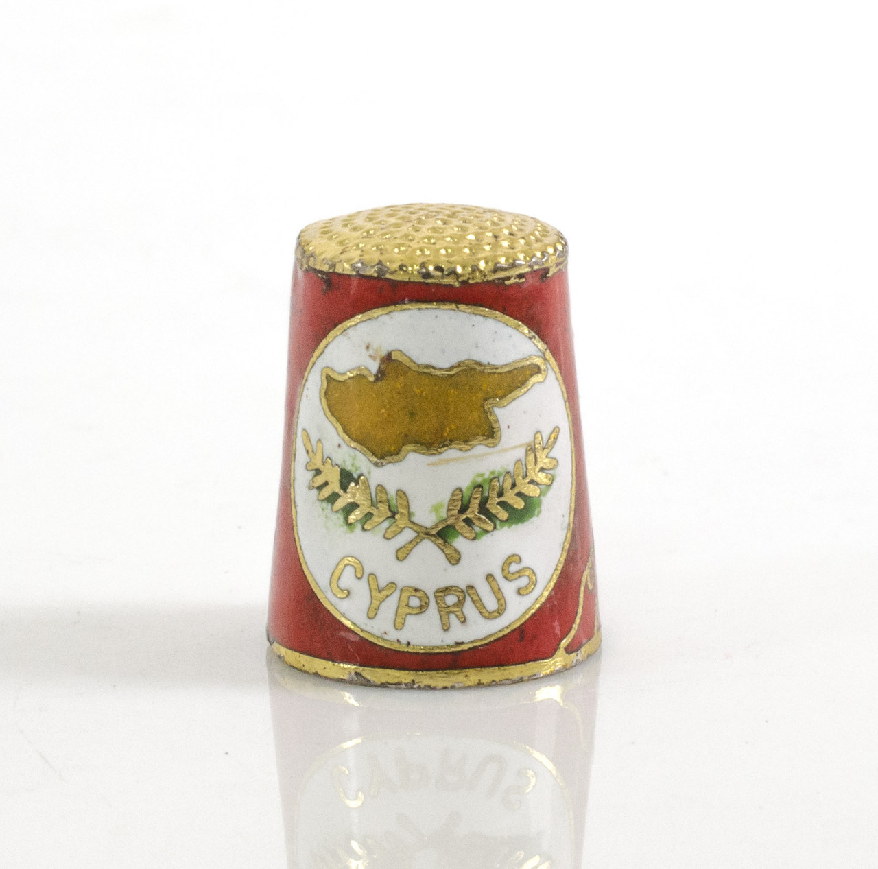 Старий бронзовий наперсток Клуазоне, латунь, бронза, перегородчаста емаль, CYPRUS