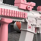 Акумуляторний водяний автомат електричний з прицілом Water Gun M416 рожевий, фото 5