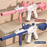 Акумуляторний водяний автомат електричний з прицілом Water Gun M416 рожевий, фото 6
