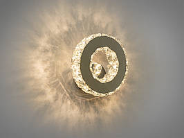 Настінний кришталевий LED світильник у спальню, колір хром, 6W 9602-LS