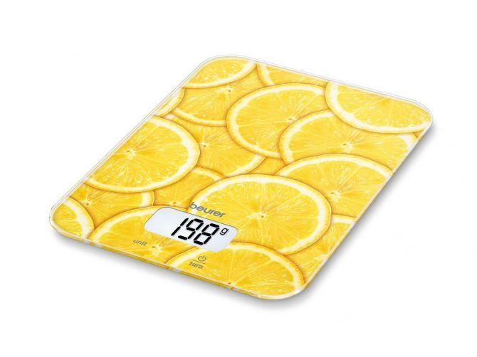 Ваги кухонні Beurer KS 19 lemon плоскі скляні