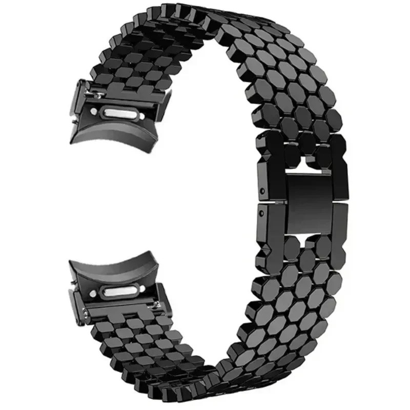 Ремінець металевий для годинника 20 мм Bead design Type R2 Black (для Samsung Watch)