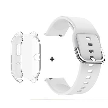 Комплект для годинника Amazfit GTS4 (прозорий чохол + білий ремінець 20 мм)