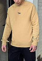 Свитшот мужской бежевый свитер Staff beige logo Salex Світшот чоловічий бежевий светр для чоловіка Staff beige