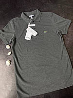 Мужская футболка поло Lacoste стильная повседневная поло Лакосте серая брендовая футболка