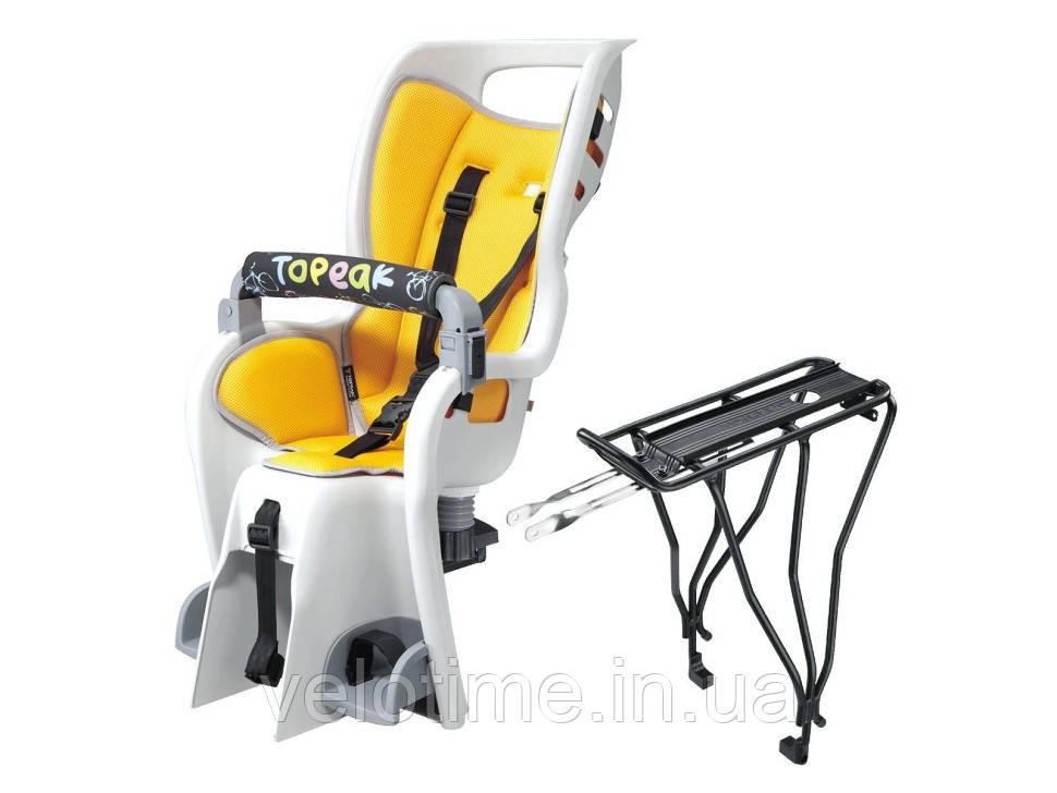 Сидіння дитяче Topeak Babyseat II (жовтий, з багажником, Disc 26-29er)