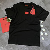 Мужская футболка брендовая Hugo Boss качественная черная футболка Фирменная футболка хуго босс