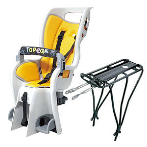 Сидіння дитяче Topeak Babyseat II (жовтий, з багажником, 26", 27.5, 700C)