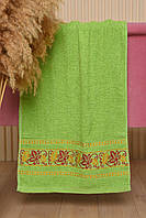 Полотенце для лица махровое зеленого цвета 168181M