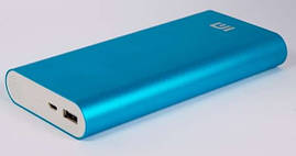 Power Bank Li-ion 18650 XIAOMI 20800mAh, USB-2,1 A. Корпус металевий. Blue