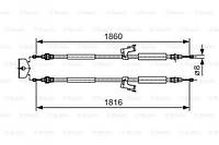 Трос ручника BOSCH 1987482019 Volvo S40, C30, V50, C70 30742642, 31257680, 31262940