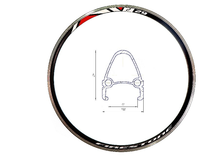 Обід 24" RACE AL 36H 14G двост. з проточкою під Vbr чорний (RIM-24-001-10)