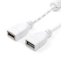 Кабель USB 2.0 - 1.8m AF/AF Atcom, white (15647)