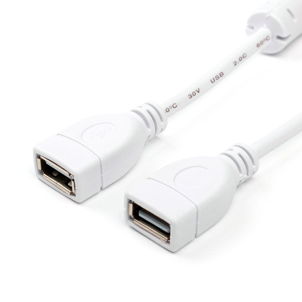 Кабель USB 2.0 - 1.8m AF/AF Atcom, white (15647) - фото 1 - id-p394992267