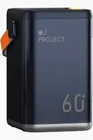 Павербанк быстрая зарядка телефона O2project 60000 mAh Power bank устройство (Мощный повербанк с дисплеем)