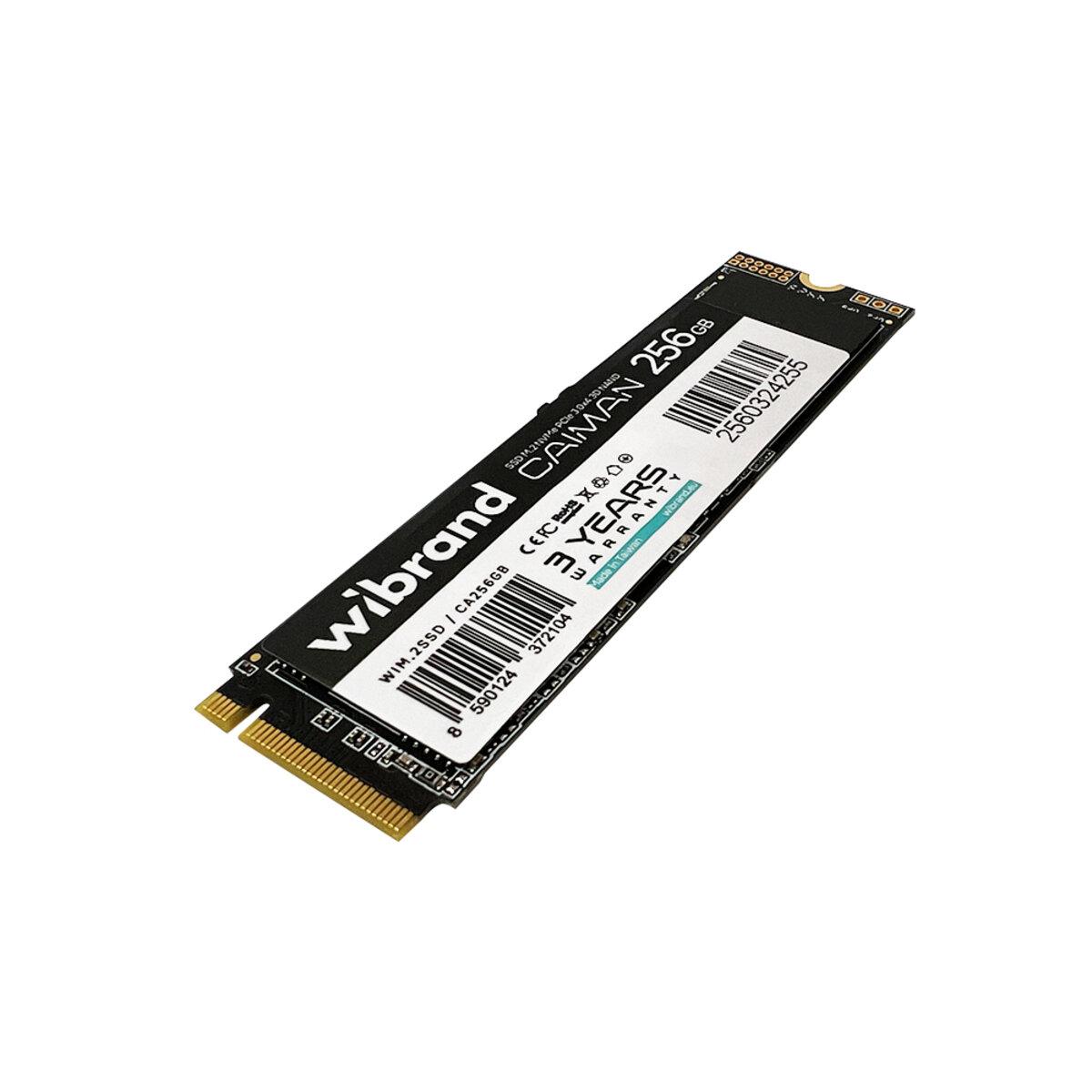 Накопичувач SSD M.2 Wibrand Caiman 256GB NVMe 2280 PCIe 3.0 3D NAND, фото 1