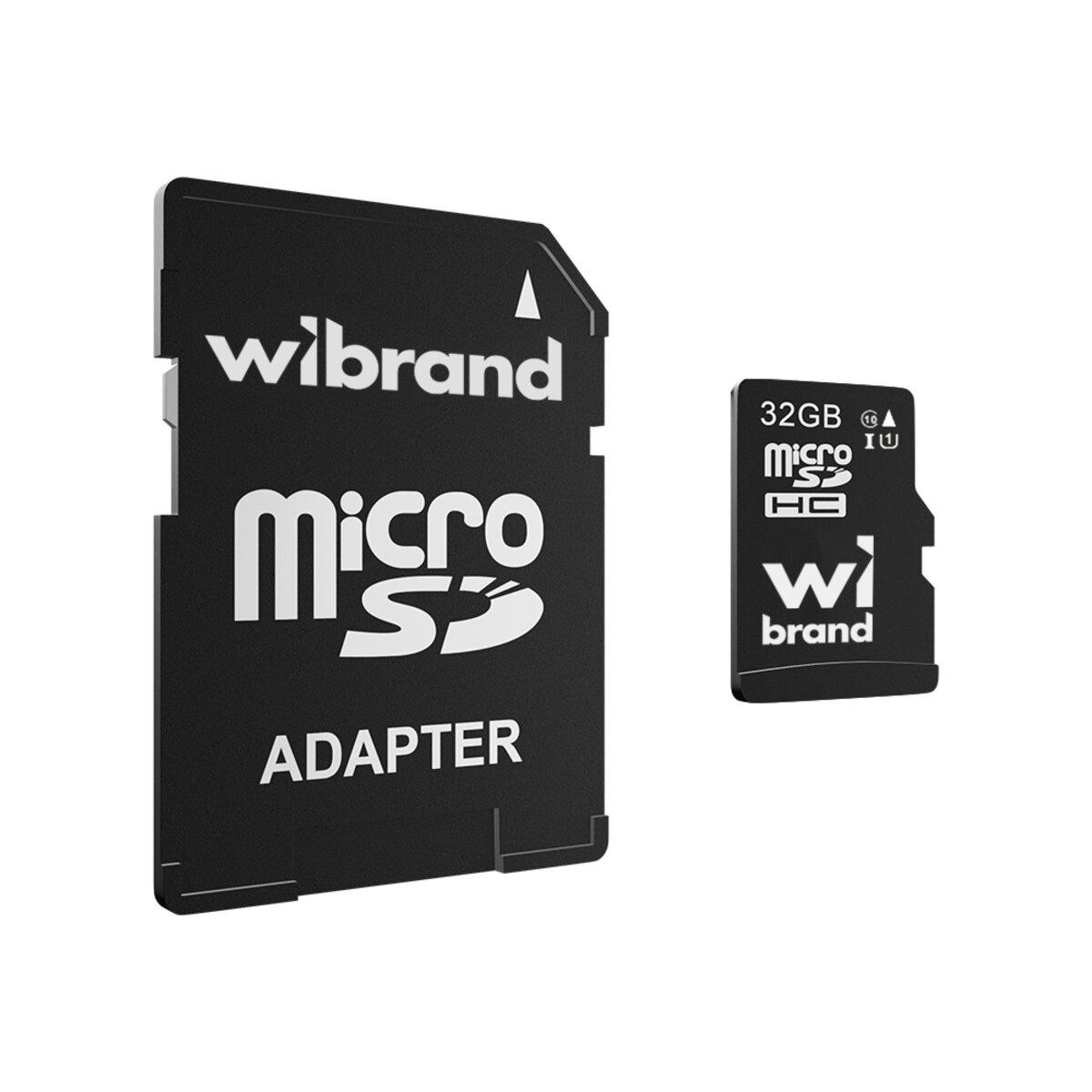 Карта пам'яті microSDHC (UHS-1) Wibrand 32Gb class 10 (adapter SD), фото 1