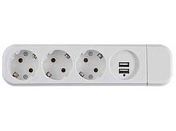 Колодка 3-місна ( 2РРЕ USB) КП-З-USB-10 ТМ АСКО Solmir