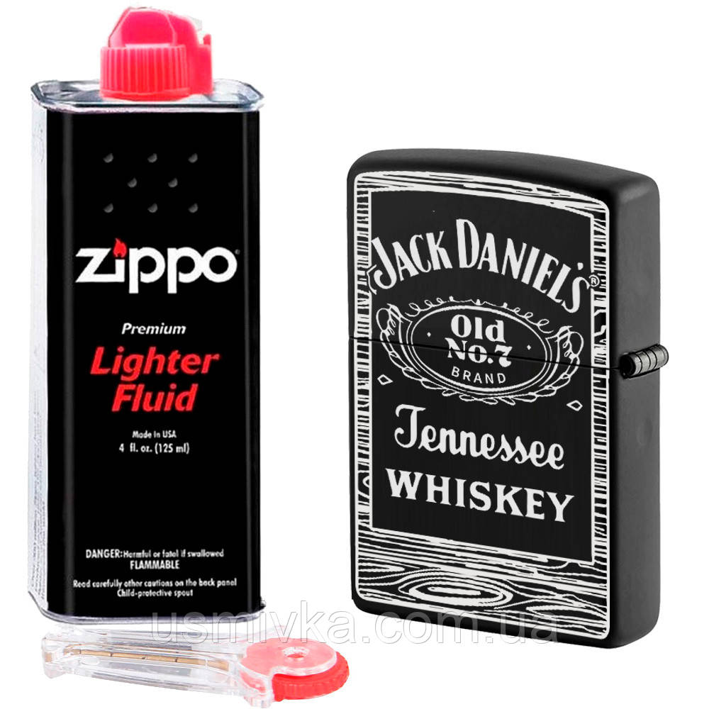 Набір запальничка Zippo Jack Daniel's® 49823 + бензин + кремній