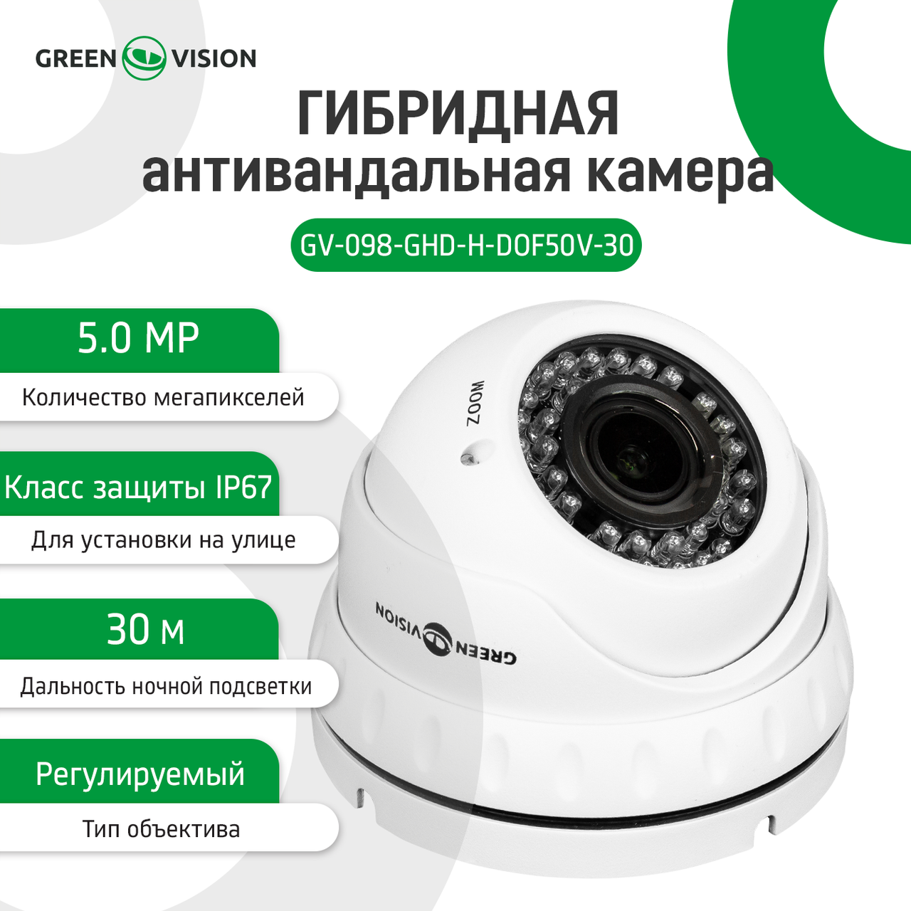 Антивандальная IP камера GV-099-IP-ME-DOS50-20 POE 5MP - фото 5 - id-p2058213931