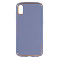 Чехол Leather Gold with Frame without Logo для iPhone X/Xs Цвет 8, Gray Lilac p