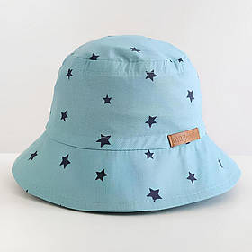 Дитяча літня панама із сатину 100% бавовна Classik 42 - 46 (6 - 12 міс.) MagBaby Зірки на блакитному