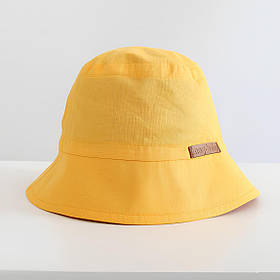 Дитяча літня панама із сатину повністю натуральна 100% бавовна Classik 38-42 (3-6 місяців) MagBaby Жовтий