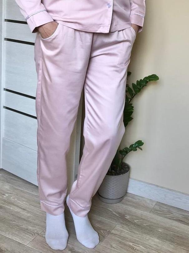 Піжамні штани з сатину Pearl COSY пильна пудра