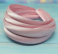 Обруч-пластик (ткань-атлас) 1,5 см, цвет-розовый, шт., Рожевий