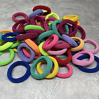 Набір гумок для волосся з люрекс ниткою 4 см, Калуш (яскравий мікс), упаковка 50 шт, Різнокольоровий