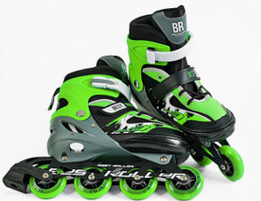 Ролики розсувні для хлопчика 16540-S Best Roller, розмір 30-33 колеса PU, зелені, фото 3
