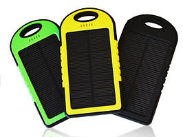 Сонячне ЗУ 5000 mAh Solar, 5V-1A-1A, USB-microUSB, прогумований, Black/Yellow
