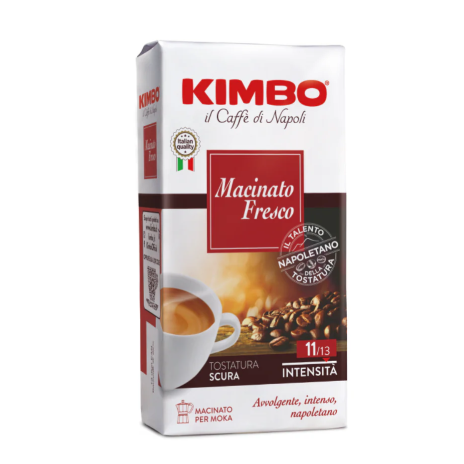 Кофе крепккий молотый Kimbo Macinato Fresco для мокки 250 грамм
