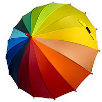 Детский полуавтоматический зонт-трость "Радуга" на 16 спиц от Susino красная ручка 0141-2 z118-2024