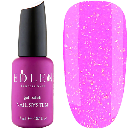 Каучукова база EDLEN Professional Cover Base SHIMMER №36, 17 мл рожева фуксія з кольоровою слюдою, фото 1